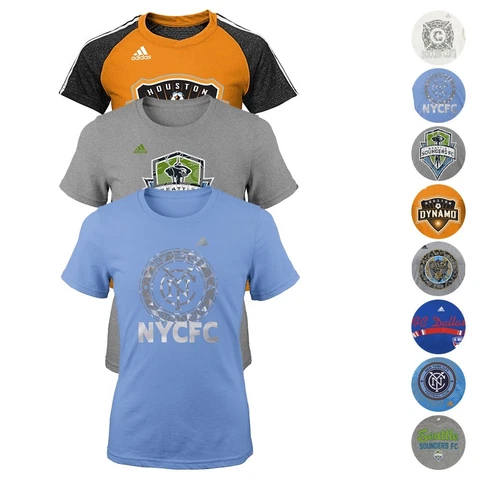 MLS Adidas Climalite, Tri-Blend, Basic Team Graphic T-Shirt Youth Girls (XS-XL) Cover