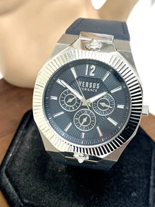 Versus by Versace Herrenuhr VSP1P1121 Quarz blau graues Ziffernblatt silber Leder 42 mm - Bild 1 von 13