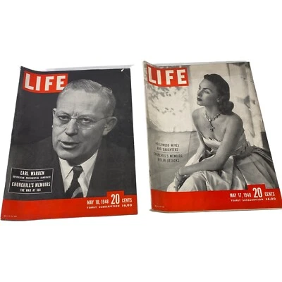 VTG LIFE Magazine 1948 May 10 17 Iron Curtain Hollywood Wives Maybeck Churchill - Image 1 of 4