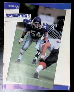 Programa de fútbol americano Northwestern Wildcat Vs Iowa Hawkeyes 1991 - Imagen 1 de 2