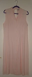 For You One Ladies Long Button Front Pink Sleeveless DRESS Size M - Picture 1 of 2