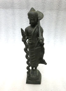 Antigua estatua tailandesa de bronce de Buda de 9" escultura figura Phra Malai - Imagen 1 de 9