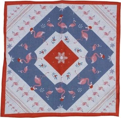 Bar III Mens Flamingo Holiday Printed Pocket Square Blue - Image 1 of 2