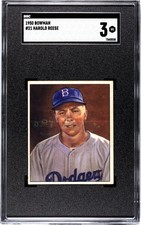 1950 BOWMAN PEE WEE REESE SGC 3 BROOKLYN DODGER BEAUTIFUL COLOR