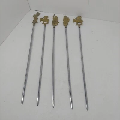 Vintage Turkish Brass Stainless Shish Kabob Skewers Made In Turkey Lot Of 5 - Image 1 of 4