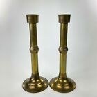 Set of 2 Brass 11.5' Candle Holders Candlesticks Two-Tone Pair Decor Reception
