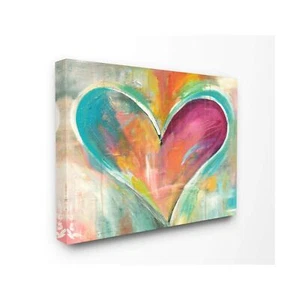 Stupell Industries Abstract Colorful Textural Heart Painting Canvas Wall Art,... - Picture 1 of 5