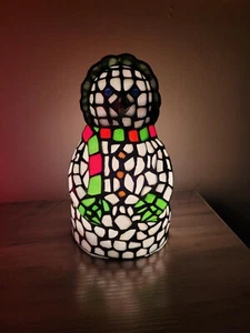 RARE Meyda Tiffany 69916 9" Mrs Snowman Accent Table Lamp - CHRISTMAS DECOR READ - Picture 1 of 20