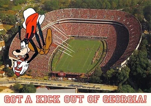 Postal grande sin usar del estadio Sanford de Disney Goofy Got a Kick our of Georgia - Imagen 1 de 2