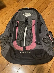 The North Face Black Pink Amira Hiking Backpack Daypack in EUC - Picture 1 of 5