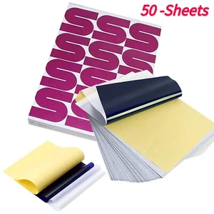 50 Blatt Tattoo Transfer Papier Schablone Carbon Thermo Tracing Hektograph - Bild 1 von 12