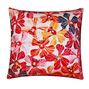 Blumenmuster mehrfarbig Seide Satin 16 x 16 Zoll Kissenbezug Kissen Schlafsofa - Bild 1 von 1