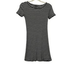 Brandy Melville Striped Black & White Ribbed Knit Dress - XS/S - Picture 1 of 11
