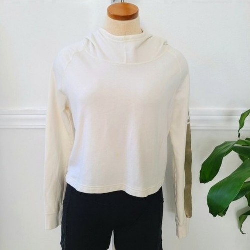 OFF WHITE Felpa con cappuccio pullover CONVERSE Off White cotone ritagliato French Terry donna taglia SP