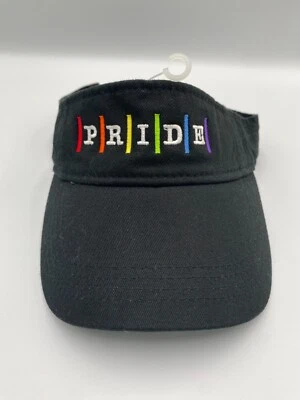 PRIDE Adjustable Strapback Visor Cap Black - Image 1 of 4