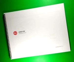 COMPLETE Owners Manual for Leica Q3 270 Pages With Clear Covers! - Picture 1 of 1