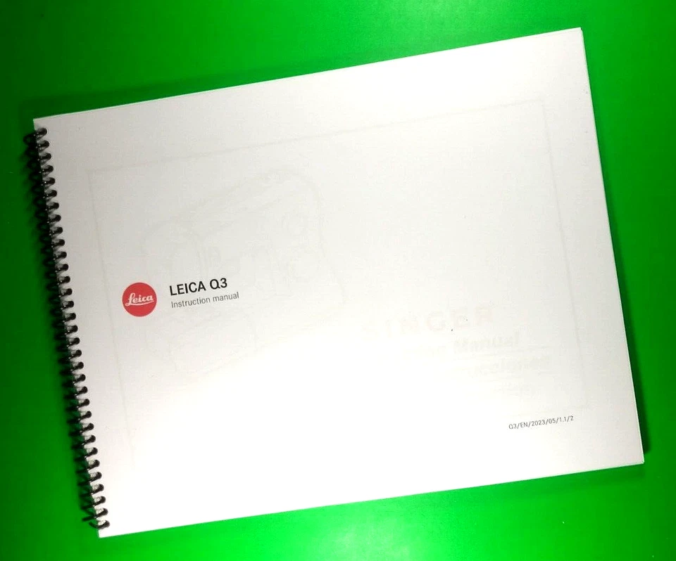 COMPLETE Owners Manual for Leica Q3 270 Pages With Clear Covers! - Image 1 of 1