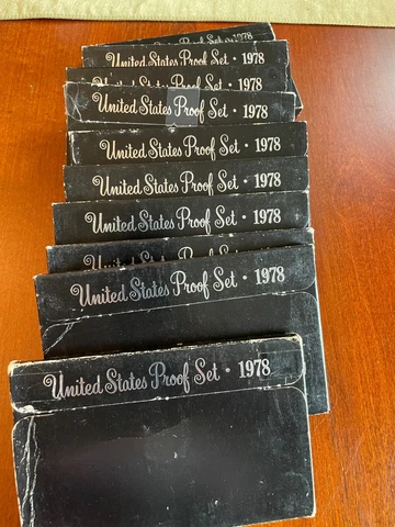 Lot of 10 1978 US Mint Proof sets in boxes Cover