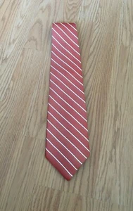 Banana Republic Herren Seide gestreift Kupfer/weiß Krawatte klassisch 3 3/4" x 62" - Bild 1 von 12