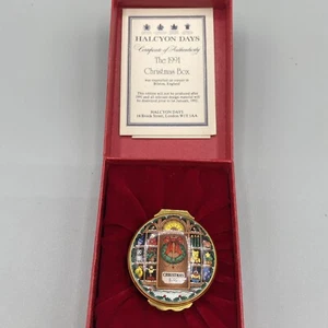 Halcyon Days Enamels Trinket The 1991 Christmas toys gifts wreath box w inserts - Picture 1 of 9