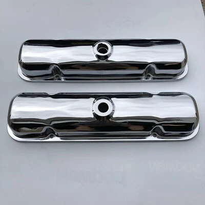 67-72 GTO FIREBIRD CHROME VALVE COVERS Reproduction 67-81 Pontiac 400 389 455 - Image 1 of 4