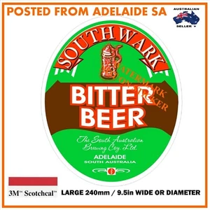 NEW SOUTHWARK BITTER BEER DECAL STICKER LABEL LARGE 240 MM TALL - Picture 1 of 1
