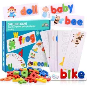 See and Spelling Learning Toy for Kids Age 3-8 Wooden Preschool Educational Toys - Picture 1 of 8