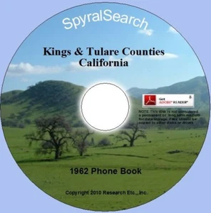CA - Kings & Tulare Counties 1962 Phonebook CD - Imagen 1 de 1
