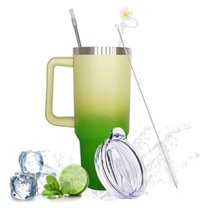 40 Oz Tumbler with Handle and Straw 100% Leak-Proof Travel Coffee Mug BPA-Free - Picture 1 of 8