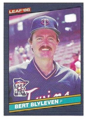 BERT BLYLEVEN 1986 LEAF CARD NEAR MINT+ CONDITION - Image 1 of 2