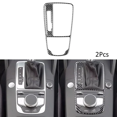 2Pcs Real Carbon Fiber Console Gear Shift Panel Trim For Audi A3 S3 RS3 8V 13-19 - Image 1 of 4
