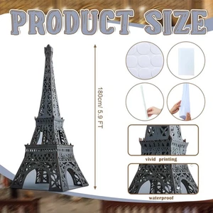 Recorte de cartón Torre Eiffel de 6 pies de pie tamaño natural parte francesa fiesta temática  - Imagen 1 de 4