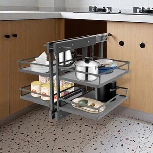 Cabinet Pull-out Storage Rack, Pull Out Corner Organizer for Kitchen Cabinet - Picture 1 of 12