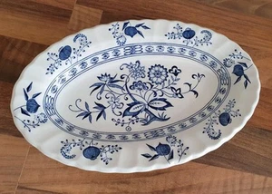 J&G Meakin Classic Blue Nordic Gravy Boat Plate Dish Underplate England - Picture 1 of 2