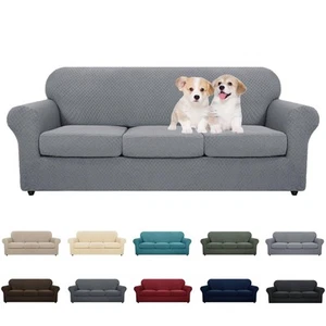4 Piece Couch Covers for 3 Cushion Couch Super Stretch Non Slip Couch Cover f... - Picture 1 of 7