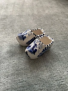 Delft blue and white pottery clogs Vintage - Picture 1 of 6