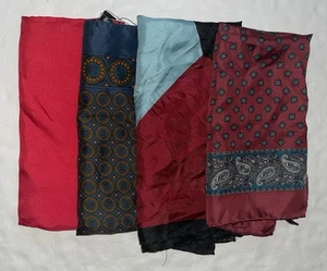 Vintage (4) Herren verschiedene Muster Einstecktücher Einstecktuch Halstuch Bandana - Bild 1 von 4