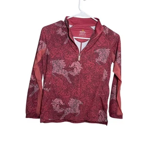 Kastel Sweatshirt Girl's Large Mesh Athletic Long Sleeve 1/4 Zip Pink - Picture 1 of 12