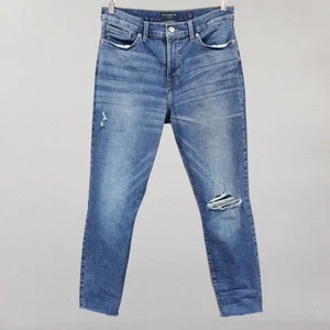 Lucky Brand Jeans AVA Skinny Ankle Damen Gr. 12 Mid Rise blau distressed roher Saum - Bild 1 von 12