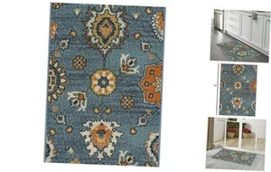 Fleur Contemporary Motif Kitchen Rugs Non Skid Accent Area Carpet [Made in - Picture 1 of 7