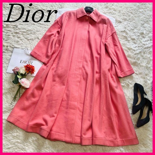 Cappotto lungo Christian Dior rosa salmone buone condizioni taglia M stile svasato