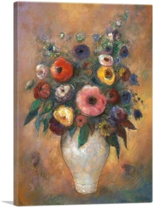 ARTCANVAS Vase of Flowers 1912 Canvas Art Print by Odilon Redon - Picture 1 of 14