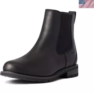 Stylish Calf High Women's Waterproof Black Boots - Durable & Comfortable Design - Picture 1 of 2