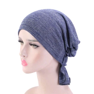 Cotton Elastic Muslim Head Hijabs Islamic Chemo Cancer Cap Head Wraps Headwear - Picture 1 of 21