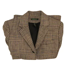RALPH LAUREN Blazer Coat Jacket Women's Herringbone 100% Linen Size 6 - Picture 1 of 6