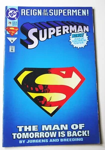 Superman #78 Comic Book DIE-CUT Reign Of The Supermen VF+ 8.5 June 1993 DC - Picture 1 of 2
