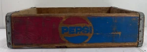 Vintage Wooden Pepsi Cola Wooden Crate Storage Decor - Picture 1 of 6