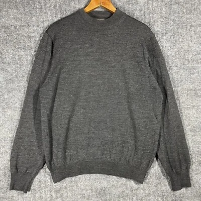 Suéter de Lana Merino Neiman Marcus Años 90 DE COLECCIÓN Hombres Mediano Extra Fino Italia Gris Foto 1 de 4