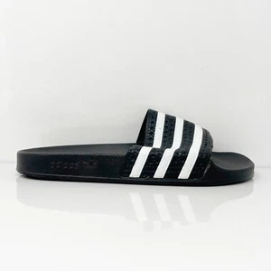 Adidas Boys Adilette BA7130 Black Slip On Open Toe Slide Sandals Size 7 - Picture 1 of 12