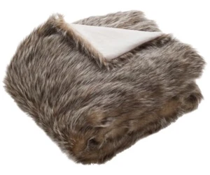 SAFAVIEH Dusty Fur Throw Blanket | Grey | - Picture 1 of 3